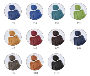 Eleven JINME upholstery options labelled H1 to H11